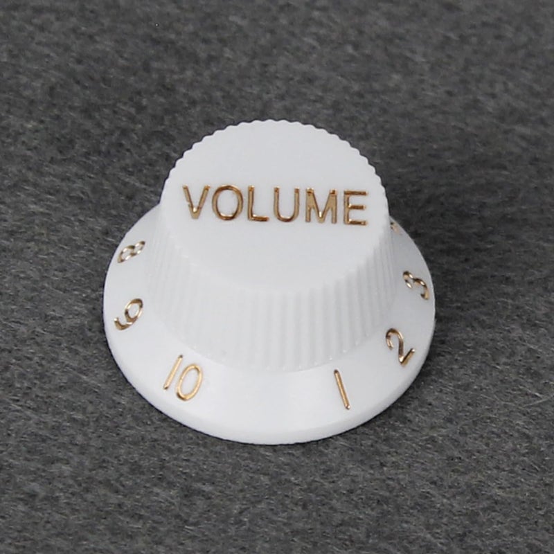 FLEOR 2T1V Guitar Knobs Set 24 Spline Electric Guitar Knobs 1 Volume 2 Tone Control Knob, White - Image 5